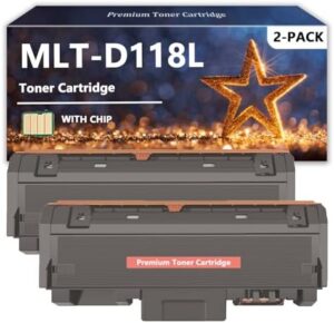 MLT-D118L Toner Cartridge Compatible for Samsung 118 118L MLT D118L Toner for Samsung Xpress M3015DW M3065FW Printers, 2 Pack