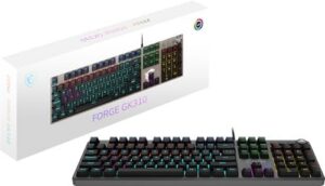 MSI Forge GK310 – Red SWITCHES Mechanical Gaming Keyboard – Red Mechanical Switches (Linear), Ergonomic Keys, Non-Slip Base, RGB LED, USB 2.0 – Standard Size
