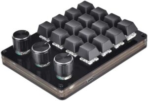 Macro Keyboard Programming Keypad 16 Key 3 Knob Mechanical Keyboard Button Pad for Hot Swap Gaming Keypad