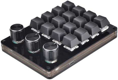 Macro Keyboard Programming Keypad 16 Key 3 Knob Mechanical Keyboard Button Pad for Hot Swap Gaming Keypad