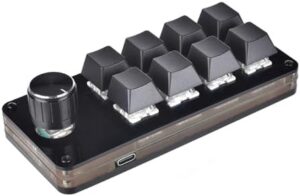 Macro Keyboard Programming Keypad 8 Key 1 Knob Mechanical Keyboard Button Pad for Hot Swap Gaming Keypad