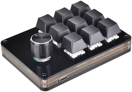 Macro Mechanical Keyboard 9 Keys Keyboard with Knob Design Professional Programmable Macro Keypad for Gaming