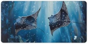 Manta Rays in The Ocean Desk Mouse Mat Laptop Pad Desktop Protector Non-Slip Keyboard Pads for Office Gamer