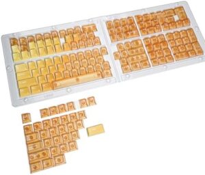Mechanical Keyboard Keycap Set for Cherry MX/Gateron/Kailh & Other Cross-Stem Switches, Fits 61/68/75/84/87/98/104 Layouts, Gradient Dye-Sub, PC Transparent (Orange)