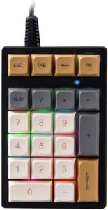 Mini Number Pads, Numeric Keypad Numpad Portable Financial Accounting Number Keyboard Extensions with PBT Thermal Sublimation Keycaps, 21 Key Number Numpad for Laptop Desktop, PC (Orange)