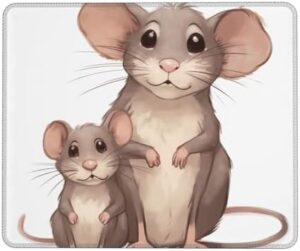Mouses Mat Washable Square Mouses Pad with Non-Slip Rubber Base Mother and Child Rats Mousepad Gaming Mousemat Computer Keyboard Mat for Laptop Office Home Working 7.9 x 9.5 in