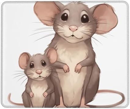 Mouses Mat Washable Square Mouses Pad with Non-Slip Rubber Base Mother and Child Rats Mousepad Gaming Mousemat Computer Keyboard Mat for Laptop Office Home Working 7.9 x 9.5 in