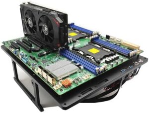 Open Air EATX PC Frame HTPC Water Cooling Test Bench Aluminum Case Bare Overclocking DIY Computer Support Dual Server Graphics Card Silver