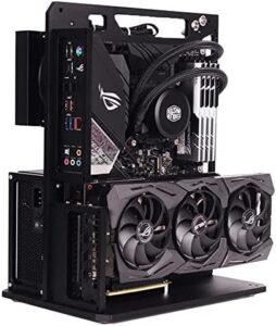 PC Case All Aluminum Open Air Test Bench Compatible ATX MATX ITX Motherboard Computer Cooling Vertical Personalized Chassis Black