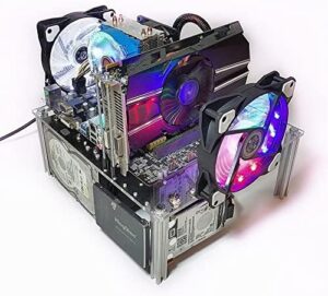 PC Open Chassis Stackable Computer Case Heat Dissipation Acrylic ATX MATX ITX Motherboard Test Bench Platform DIY Computer Case Transparent Support CPU Water Cooling
