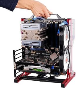 PC Test Bench Open Frame for ATX MATX Motherboard Aluminum Acrylic Computer Case DIY Mod Host Stand ATX MacroATX ITX All Black