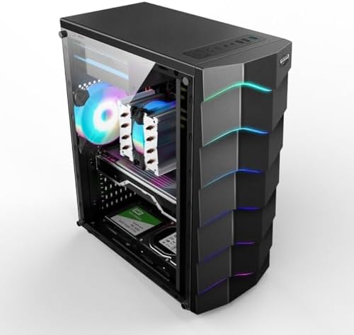 PC and Laptops Machpower Brand Case Gaming 1 LED RGB 1 Fan RGB 3 USB Acrylic Panel