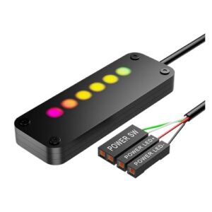 Power Button PC Switch Finger Slide ON/Off RGB Light Effect Motherboard External Switch Power SW Cables for Desk Computer Case(2M)