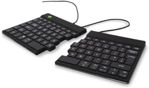 R-Go Ergonomic Keyboard, Split Design, Natural Typing Keyboard for Carpal Tunnel, Keyboard in 2 Parts, with Break Software, Ultra Thin, QWETY(UK) Layout, USB Wired, Black