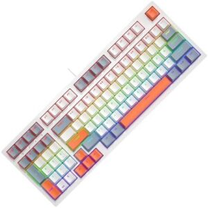 RGB LED Backlits Wired Mechanical Gaming Keyboard,96 Keys Mechanical Gaming Keyboard,Soft Tactile Orange Switches