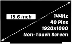 Replacement for HP OMEN Gaming 15-en1000 LCD Screen 1920×1080 15.6 inch 40 Pins 144HZ LED Screen Display Digitizer Panel (for Non-Touch Screen Only)