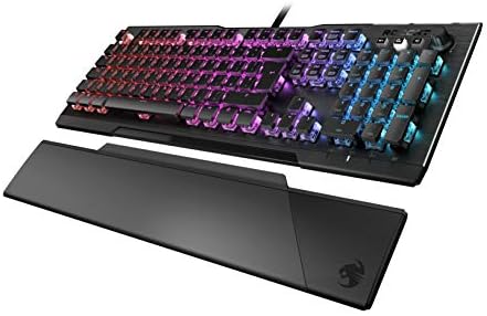 Roccat Vulcan 121 - Mechanical RGB Gaming Keyboard, Aimo LED Per-Key Lighting, Titan Switches, Durable Design (Aluminum Top Plate), Multimedia Wheel, Detachable Wrist Rest
