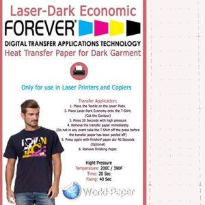 T- Shirts Heat Transfer Paper Laser Printer Forever Laser-Dark Economy (8.5″ x 11″, Gold (50 Sheets))