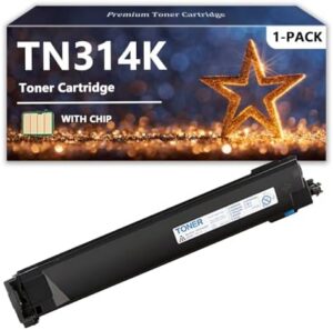 TN314 Toner Cartridges Compatible for Konica Minolta TN314K TN314C TN314M TN314Y Toner for Bizhub C353 C353P Printers, 1 Black