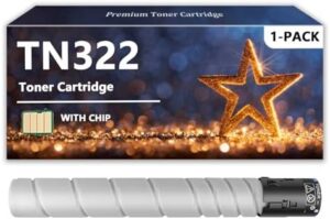 TN322 Toner Cartridges Compatible for Konica Minolta TN 322 A33K030 Toner for Bizhub 224e 284e 364e Printers, 1 Pack