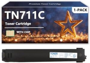 TN711 Toner Cartridges Compatible for Konica Minolta TN711K TN711C TN711M TN711Y Toner for Bizhub C654 654e C754e Pro C754 Printers, 1 Cyan