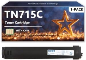 TN715 Toner Cartridges Compatible for Konica Minolta TN715K TN715C TN715M TN715Y Toner for Bizhub C750i Printers, 1 Cyan