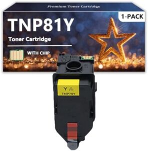 TNP81 Toner Cartridges Compatible for Konica Minolta TNP81K TNP81C TNP81M TNP81Y Toner for Bizhub C3300i C4000i Printers, 1 Yellow
