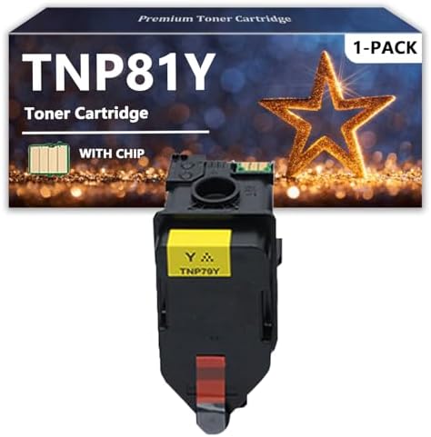 TNP81 Toner Cartridges Compatible for Konica Minolta TNP81K TNP81C TNP81M TNP81Y Toner for Bizhub C3300i C4000i Printers, 1 Yellow