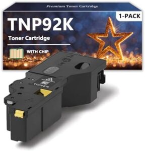 TNP92 Toner Cartridges Compatible for Konica Minolta TNP92K TNP92C TNP92M TNP92Y Toner for Bizhub C3120i Printers, 1 Black
