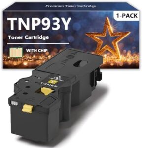 TNP93 Toner Cartridges Compatible for Konica Minolta TNP93K TNP93C TNP93M TNP93Y Toner for Bizhub C3100i Printers, 1 Yellow