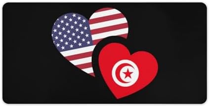 Tunisia U.S. Flag Desk Mouse Mat Laptop Pad Desktop Protector Non-Slip Keyboard Pads for Office Gamer