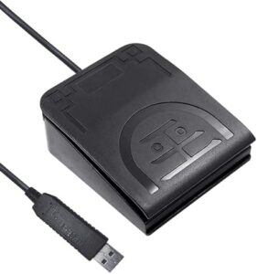Upgraded USB Single Foot Pedal One Key Program Computer Keyboard with Five Custom Functions, Photoelectric Switch