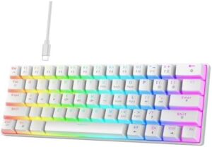 V900 Color Backliting Mechanical Keyboard 61Keys Hot Swap Switches Two-Color Leycaps for Gaming and Office Use