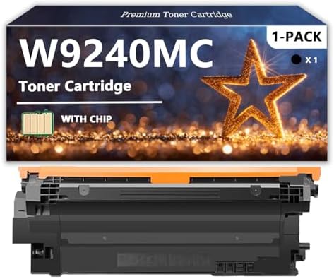 W9240MC W9241MC W9243MC W9242MC Toner Cartridge Compatible for HP, Quality Toner Cartridges for HP Laserjet Enterprise X55745 Printers, 1 Black