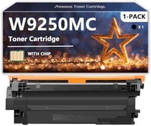 W9250MC W9251MC W9253MC W9252MC Toner Cartridge Compatible for HP, Quality Toner Cartridges for HP Laserjet Enterprise Flow MFP X57945 Printers, 1 Black