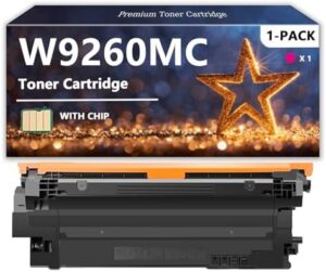 W9260MC W9261MC W9263MC W9262MC Toner Cartridge Compatible for HP, Quality Toner Cartridges for HP Laserjet Enterprise X65455 X65465 Printers, 1 Magenta