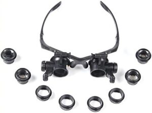 Wearing A Pair of Glasses Repair Magnifier 10X 15X 20X 25X Repair Motherboard Clock with LED Lights