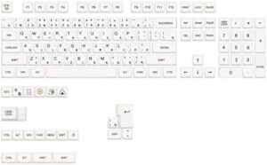 White Keycaps with Japanese Language White Color Minimalists Theme 126PCS for Mechanical Keyboard Customizers