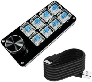 Wire Programmable Macro Keyboards With Single Control Knob Customs Macros Keyboards For Efficient Gaming Work USB Cable