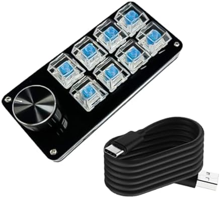 Wire Programmable Macro Keyboards With Single Control Knob Customs Macros Keyboards For Efficient Gaming Work USB Cable