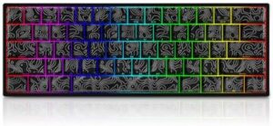 YK61 Magnetic Switch Gaming Keyboard,60% Rapid Trigger Hall Effect Adjustable Actuation Hot Swap Custom RGB Keyboard NKRO Wired Mechanical Keyboard with Side Printed Topograph-Keycaps (Black)