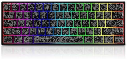 YK61 Magnetic Switch Gaming Keyboard,60% Rapid Trigger Hall Effect Adjustable Actuation Hot Swap Custom RGB Keyboard NKRO Wired Mechanical Keyboard with Side Printed Topograph-Keycaps (Black)