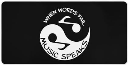 Yin Yang Music Notes Desk Mouse Mat Laptop Pad Desktop Protector Non-Slip Keyboard Pads for Office Gamer