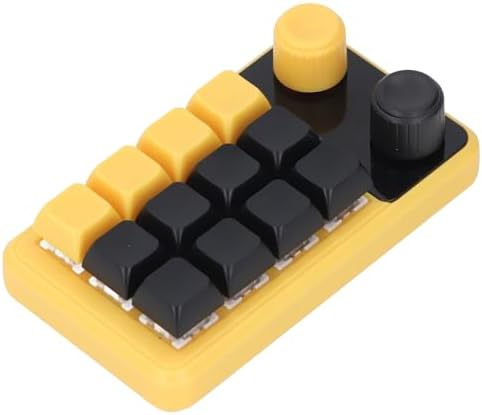 Yosoo One Handed Programmable Mechanical Keyboard 12 Keys Knob Red Switch RGB Programmable Keypad Versatile Functional Keypad for Gaming and Office Use