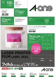 label seal glossy film transparent 12 face 10 sheets 31 581